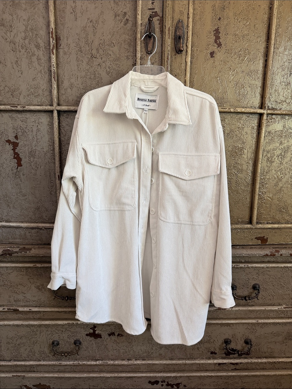 Reserved Cream Corduroy Button-Down Shirt
